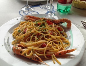 Pasta med skaldjur på Antica Pizzeria Ciro