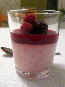 Hallonpannacotta